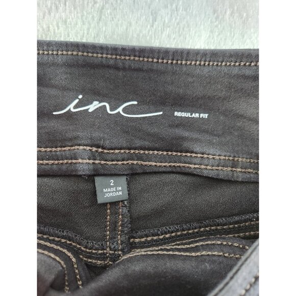 INC International Concepts Jeans Womens 2 Black High Rise Skinny Stretch Pull On - Picture 5 of 7